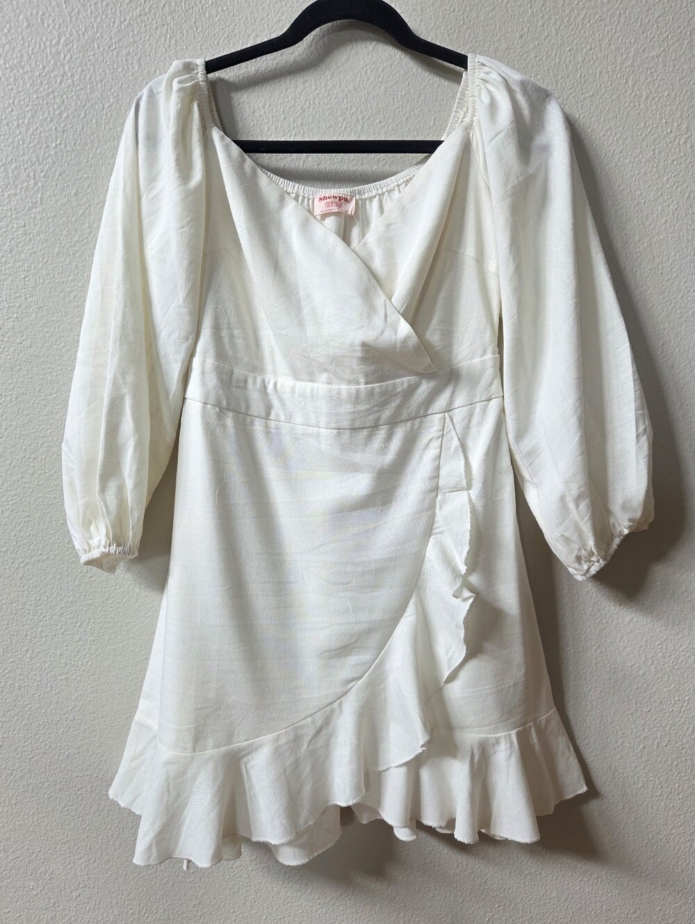 NWT Showpo Can't Move On Faux Wrap Dress In White Size 8